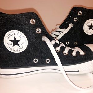$5 OFF TODAY ONLY Black Shimmer High Top Converse